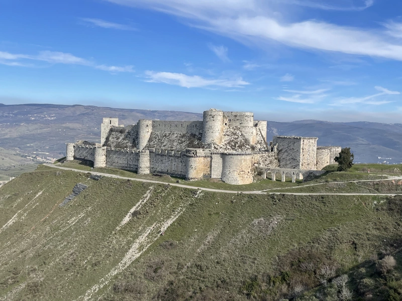Panoramablick UNESCO Welterbe Kreuzritterburg Krak des Chevaliers in Syrien